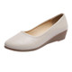 Wedges Comfortable Round Head Shallow Mouth Women Shoes, Size:38(Beige)