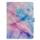 For Galaxy Tab A 10.5 / T590 Colored Drawing Pattern Horizontal Flip PU Leather Case with Holder & Card Slots(Pink Blue Marble)