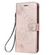 Pressed Printing Butterfly Pattern Horizontal Flip PU Leather Case with Holder & Card Slots & Wallet & Lanyard For iPhone 11(Rose Gold)