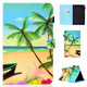 For Amazon Kindle Fire HD 10 Colored Drawing Stitching Horizontal Flip Leather Case, with Holder & Card Slots(Sandbeach)