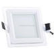 6W Light 10cm Square Glass Panel Light Lamp with LED Driver, Luminous Flux: 480LM, AC 85-265V, Cutout Size: 7.5cm