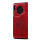 For Huawei Mate30 Pro Cat Tree Embossing Pattern Shockproof Protective Case with Card Slots & Photo Frame(Red)