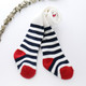 Autumn and Winter Striped Polka Dot Leggings Thick Terry Warm Baby Trousers, Size:24-26(White Stripes)