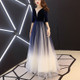 Meeting Ladies  Female Bride Wedding Party Dress, Size:L(Dark Blue)