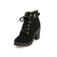 Fashion Square High Heels Solid Color Sneakers Women Snow Boots, Shoe Size:39(Black)