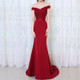 Mermaid Long Evening Dress Party Elegant Long Prom Gown With Belt, US Size:10(Red)