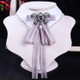 Women Bow-knot Long Bow Tie College Style Stripe Shirt Bow Tie(Pink)