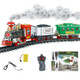 Electric Dynamic Steam RC Track Train Set Simulation Model Toy for Children Rechargeable Children Remote Control Toy Set(333-72)