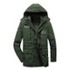 Men Long Style Warm Cotton Clothing (Color:Army Green Size:M)