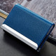 2 PCS Lichi texture Business Card Holder Credit Card ID Case Holder(Dark Blue)