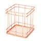 Rose Gold Metal Pen Holder Box Case Iron Art Receiving Basket Desk Stationery Office School Desk Supplies(Square)