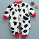 Autumn and Winter Babies Cow Texture Coral Fleece Warm Jumpsuit Romper, Size:100cm(Cow F)