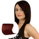 Color Gradient Invisible Seamless Hair Extension Wig Piece Straight Hair Piece Color Bangs Hair Piece (Wine Red)