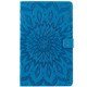 For Galaxy Tab A 10.1 (2019) Pressed Printing Sun Flower Pattern Horizontal Flip Leather Case with Holder & Card Slots & Wallet(Blue)