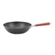 Uncoated Cast Iron Wok Pan for Induction Cooker Gas Range, Style:30cm Single Pot + Lid