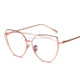 Women Metal Frame Non-prescription Eyeglasses Eyewear Frame(Pink)