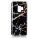 Galaxy S9 Color Plating Marble Texture Soft TPU Protective Back Case (Black)