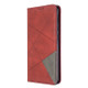 For Nokia 6.2 / 7.2 Rhombus Texture Horizontal Flip Magnetic Leather Case with Holder & Card Slots(Red)