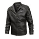 Fashionable Men Leather Jacket (Color:Black Size:XXXL)