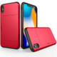 Shockproof Rugged Armor Protective Case for  iPhone XR, with Card Slot(Red)