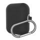 Earphones Thicken Split Anti-fall Silicone Case with Carabiner for Apple Airpods(Black)