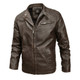 Fashionable Men Leather Jacket (Color:Coffee Size:XXXL)
