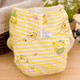 Cartoon Bear Pattern Waterproof Breathable Baby Cotton Cloth Diaper Yellow, Size:M