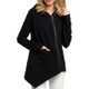 Irregular Pocket Jacket Sweatshirt (Color:Black Size:S)