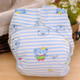 Cartoon Bear Pattern Waterproof Breathable Baby Cotton Cloth Diaper Blue, Size:M