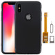 Kumishi 2 in 1 Dual SIM Card Adapter + TPU Case with SIM Card Tray / SIM Card Pin for iPhone X, Dual Card Single Standby(Black)