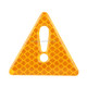 2 PCS Car-Styling Triangle Carbon Fiber Warning Sticker Decorative Sticker(Yellow)