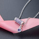 Women Fashion S925 Sterling Silver Small Waist Pendant Necklace (Purple)