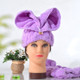 Microfiber Solid Hair Turban Quickly Dry Hair Hat Wrapped Towel(Purple)