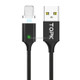 TOPK 2m USB to 8 Pin Magnetic Braided Fast Charging Sync Data Cable(Black)