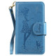 For Galaxy Note 10 Woman and Cat Embossed Horizontal Flip Leather Case, with Wallet & Holder & Card Slots & Photo Frame & Mirror & Lanyard(Blue)