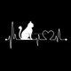 10 PCS Cat Heartbeat Lifeline Shape Vinyl Decal Creative Car Stickers Car Styling Truck Accessories, Size: 26.5x12cm (Silver)