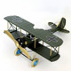 Home Decoration Ornaments Wrought Iron Crafts Retro Old Aircraft Model(Green)