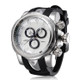 1670 Shock Resistant Fashionable Quartz Business Sport Wrist Watch with Rubber Band & Alloy Case for Men (Black White)