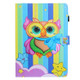 10 inch Universal Colored Drawing Horizontal Flip PU Leather Case with Holder & Card Slot(Rainbow Owl)