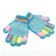 Two Pairs Winter Ski Non-slip Knitted Warm Finger Gloves Children Gloves, Suitable Age:5-8 Years Old(Light Blue)