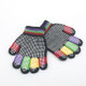 Two Pairs Winter Ski Non-slip Knitted Warm Finger Gloves Children Gloves, Suitable Age:5-8 Years Old(Black)