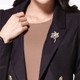 Colorful Gem Leaves Pearl Brooch Simple Fashion Coat Sweater Brooch(Gold)