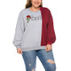 Sequins Letter Stitching Large Size Loose Sweater Clothing (Color:Wine Red Size:XL)