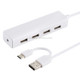 3 in 1 USB-C / Type-C + Micro USB + 4 x USB 2.0 Ports HUB Converter, Cable Length: 12cm(White)