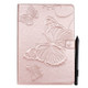 For iPad 10.2 / Pro 10.5 / Air  2019 Pressed Printing Butterfly Pattern Horizontal Flip PU Leather Case with Holder & Card Slots & Wallet & Pen Slot(Rose Gold)