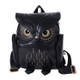 Owl Pattern Shoulder Bag Female PU Personality Backpack(Black)