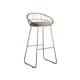 Simple High Stool Creative Casual Nordic Ring Cafe bBar Table and Chair, Size:High75cm(Champagne Gold)