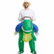 Operated Inflatable Dinosaur Fancy Polyester Dress Halloween Party Costume for Adult, Recommended Height: 1.6-1.9m(Green)