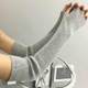 Autumn and Winter Long Thick Warm Cashmere Sleeves Fingerless Fake Sleeves, Size:One Size(Light Gray)