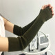 Autumn and Winter Long Thick Warm Cashmere Sleeves Fingerless Fake Sleeves, Size:One Size(Army Green)